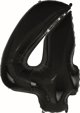 Μπαλόνι Αλουμινίου GoDan Beauty&Charm, Ψηφίο 4, Μαύρο, 92cm
