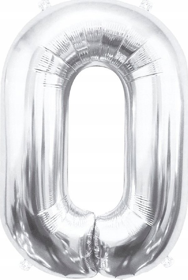 GoDan Μπαλόνι foil B&C αριθμός 0 ασημί 85cm
