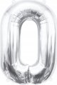 GoDan Μπαλόνι foil B&C αριθμός 0 ασημί 85cm