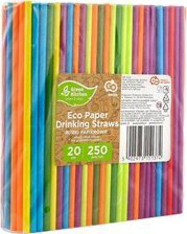 Χάρτινα καλαμάκια GoDan Rainbow MIX 197x6mm 250 τεμ 10725197 5902973151374