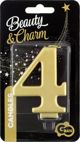 GoDan Κερί γενεθλίων "4" χρυσό 8cm