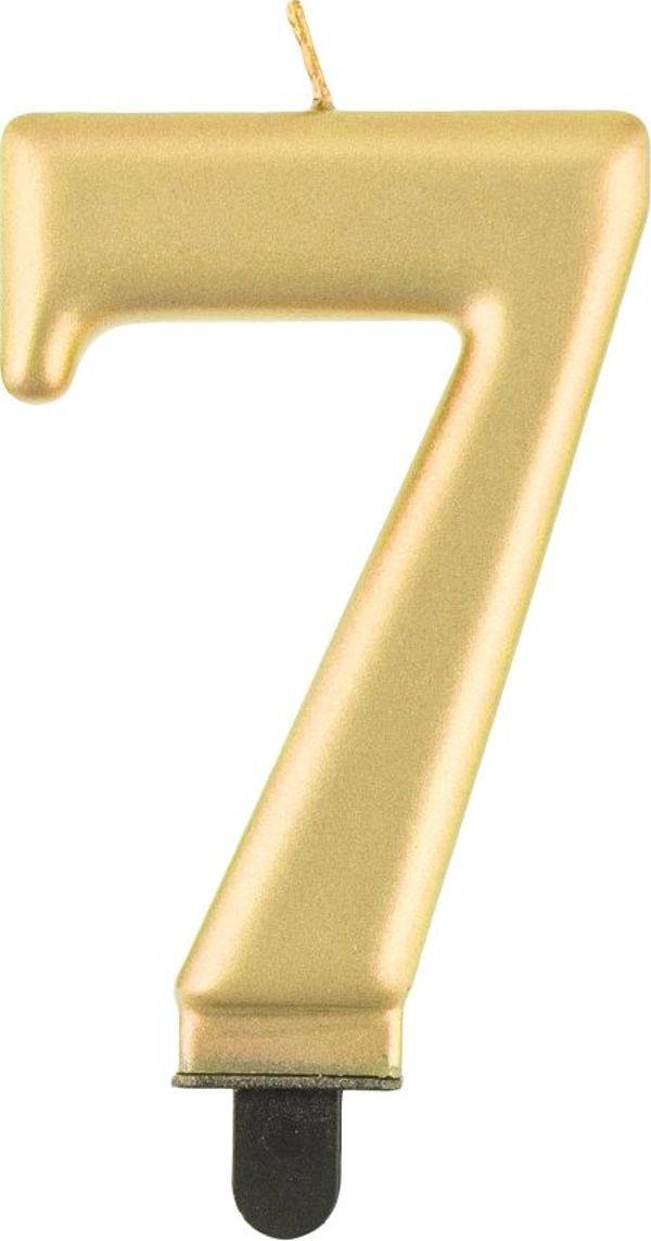GoDan Κερί γενεθλίων "7" χρυσό 8cm