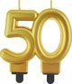 GoDan Κερί αριθμός 50 Beauty&Charm μεταλλικό χρυσό 8cm
