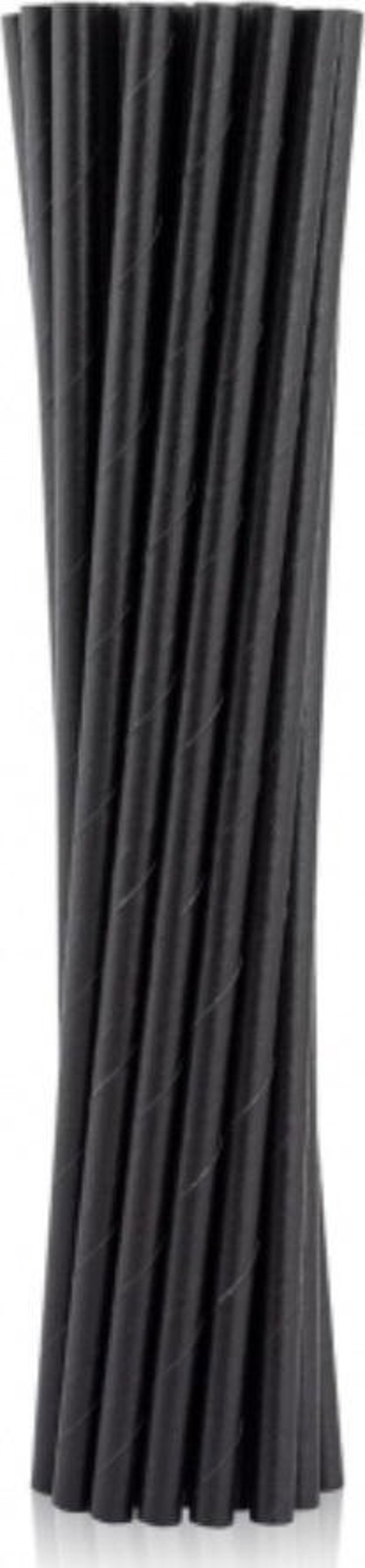 GoDan Μαύροι Χάρτινοι Καλαμάκια 6x197mm 100 τεμάχια