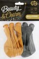 GoDan Μπαλόνια Beauty&Charm μεταλλικά χρυσά και μαύρα 10 τεμάχια