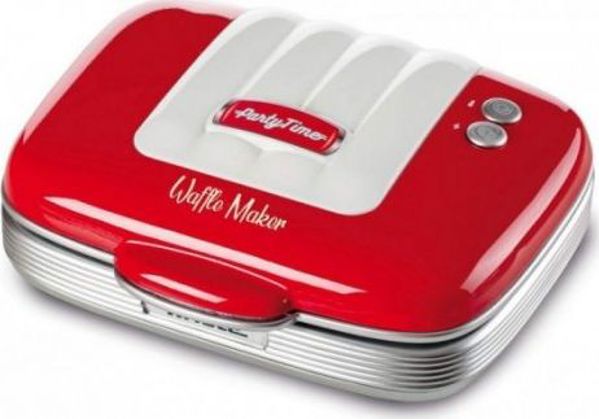 Ariete Waffle Maker Partytime 1973/0, Συσκευή για Βάφλες, 700W, Αντικολλητική Επιφάνεια, Vintage Σχεδιασμός, Κόκκινο