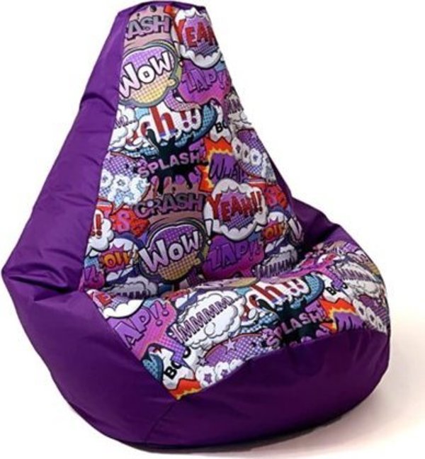 Go Gift Πουφ σάκος GRUSZA DRUK μωβ-wow XXL 140x100