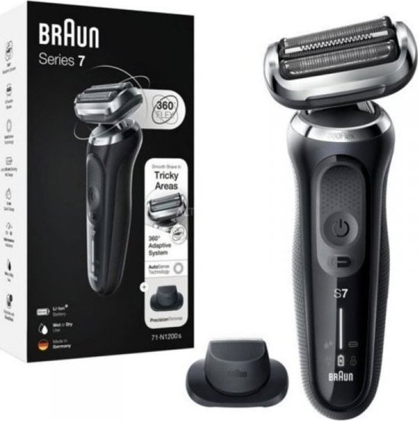 Braun Series 7 71-N1200S Ανδρική Ηλεκτρική Ξυριστική Μηχανή με Κεφαλή 360° και Τεχνολογία AutoSense