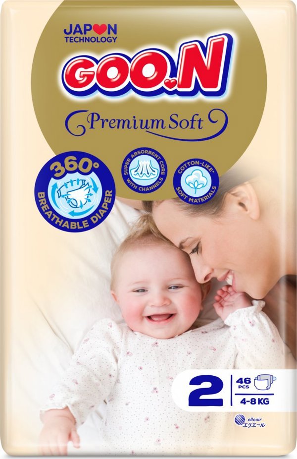 GOO.N GOO.N Premium Soft Πάνα με Ταινία _Μέγεθος 4, 34 τεμ, 9-14 kg