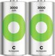 GP 1x2 GP ReCyko NiMH Accus C Baby 3000mAH, έτοιμο προς χρήση