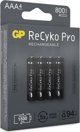 GP GP ReCyko Pro Επαναφορτιζόμενη Μπαταρία, Μέγεθος AAA, 800 mAh, συσκευασία 4 τεμαχίων
