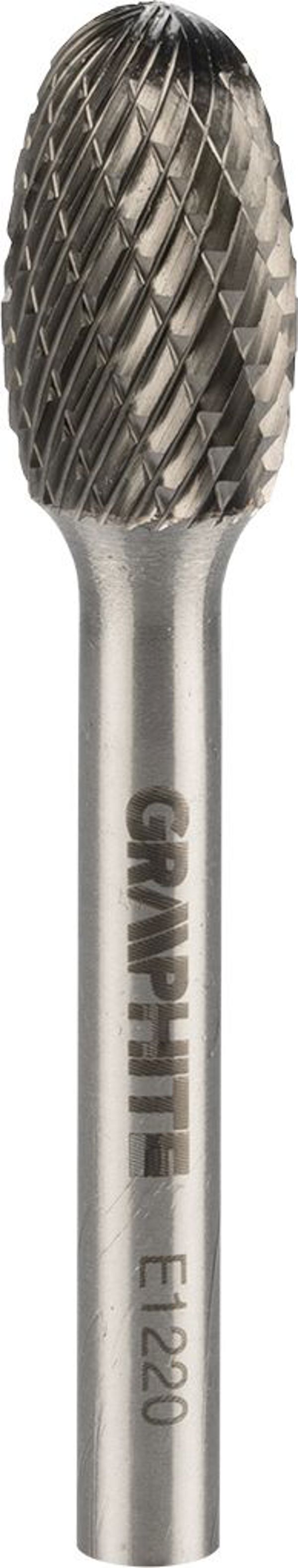 Graphite Φρέζα Μετάλλου HM Τύπου E Οβάλ 12 x 20 mm, Στέλεχος 6 x 45 mm, 55H366