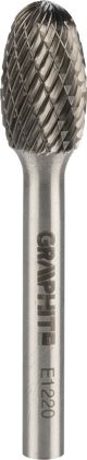 Graphite Φρέζα Μετάλλου HM Τύπου E Οβάλ 12 x 20 mm, Στέλεχος 6 x 45 mm, 55H366