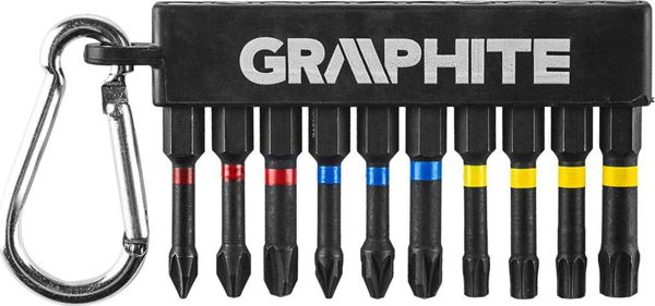 Graphite Σετ Κρουστικών Μπιτ 10 Τεμαχίων 56H562, Επαγγελματικά από Ατσάλι S2