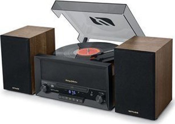 Muse MT-120MB Πικάπ Micro System με Θύρα USB και Είσοδο AUX, Μαύρο