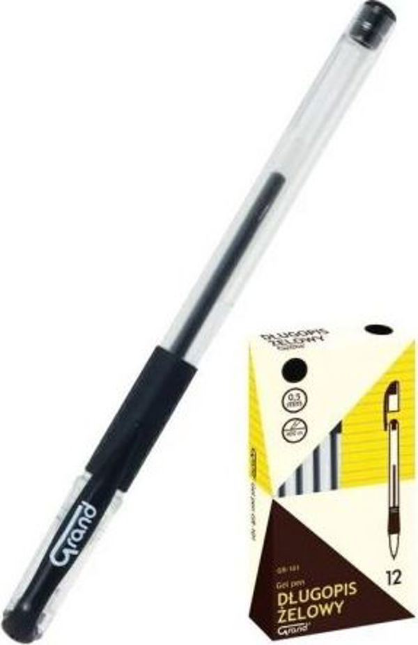 Grand Στυλό Gel GR-101 0.5mm, Μαύρο, 12 Τεμάχια