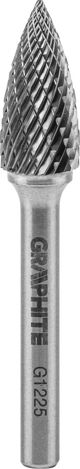 Graphite Φρέζα Μετάλλου HM Τύπου G Οξυκόρυφη 12x25mm, Στέλεχος 6mm, 55H375