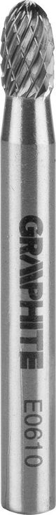 Φρέζα για μέταλλο HM τύπου E (οβάλ) 6 x 10 mm στέλεχος 6 x 45 mm 55H363 GRAPHITE