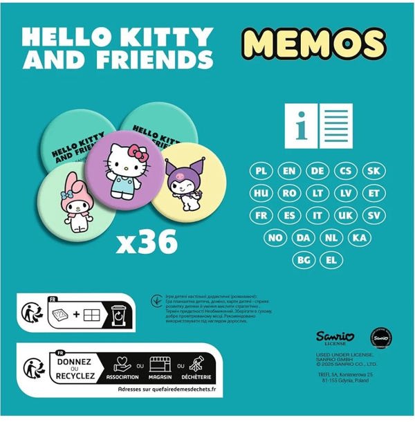 Gra dla dzieci Memos Hello Kitty Trefl 02898 Trefl Gry
