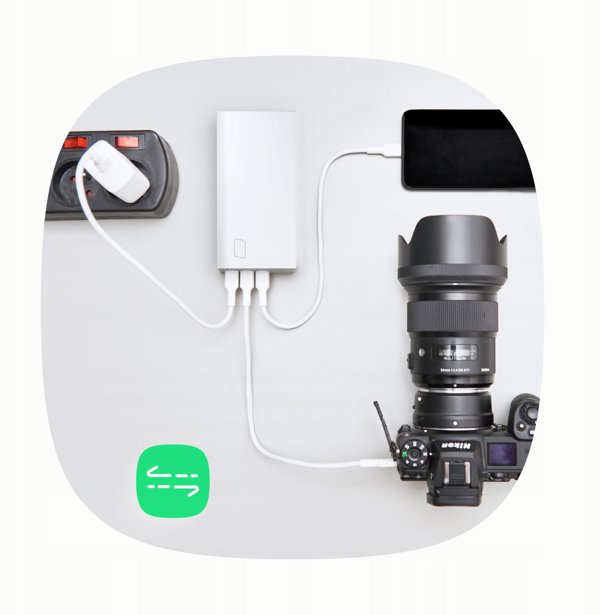 Green Cell PowerPlay 30 Powerbank 30.000mAh, 22,5W, 4 Θύρες - Λευκό
