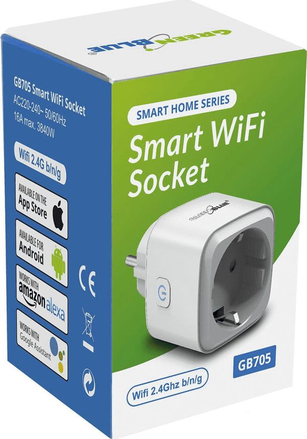 GreenBlue Τηλεχειριζόμενη πρίζα WiFi Android iOS Alexa Google Home χρονοδιακόπτης GreenBlue GB705 max 3840W