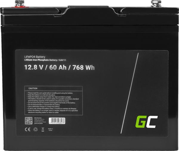 Green Cell Μπαταρία λιθίου-σιδήρου-φωσφορικού LiFePO4 12V 12.8V 60Ah