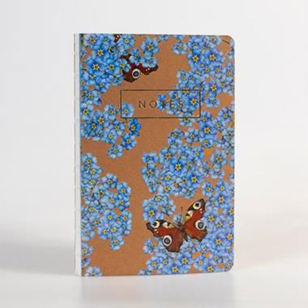Greenmink Σημειωματάριο Forget-Me-Not Πολωνικά Λουλούδια, 128 Σελίδες, 135x205mm, Οικολογικό με Χρυσό Ανάγλυφο Εξώφυλλο, Σετ 4 Τεμαχίων