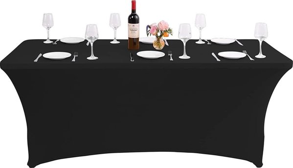 GreenBlue Ελαστικό Κάλυμμα Τραπεζιού Catering Μαύρο 180x75x74cm, Spandex, GB372