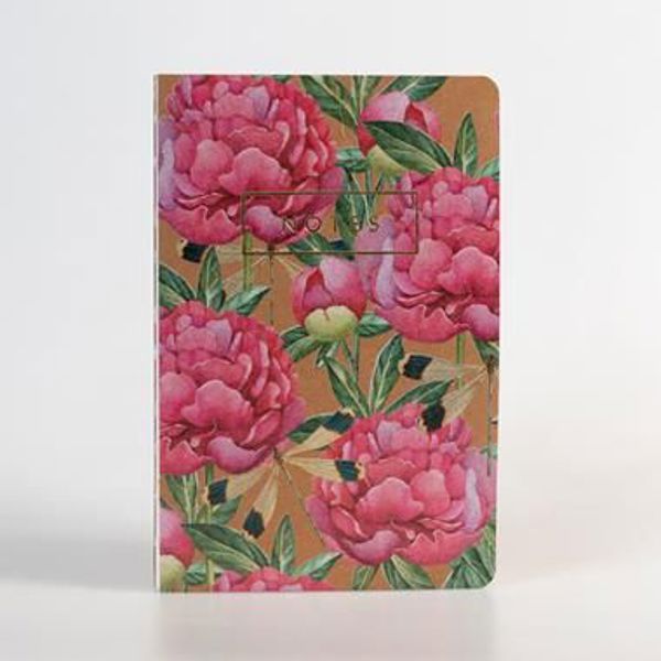 Greenmink Σημειωματάριο Polish Flowers Peonies KPL2, Οικολογικό, 128 Σελίδες, 135x205mm, Με Χρυσό Ανάγλυφο Εξώφυλλο