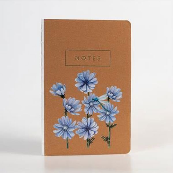 Greenmink Σημειωματάριο Polish Flowers Cykoria, 128 Σελίδες, 13.5x20.5 εκ., Σετ 6 Τεμαχίων
