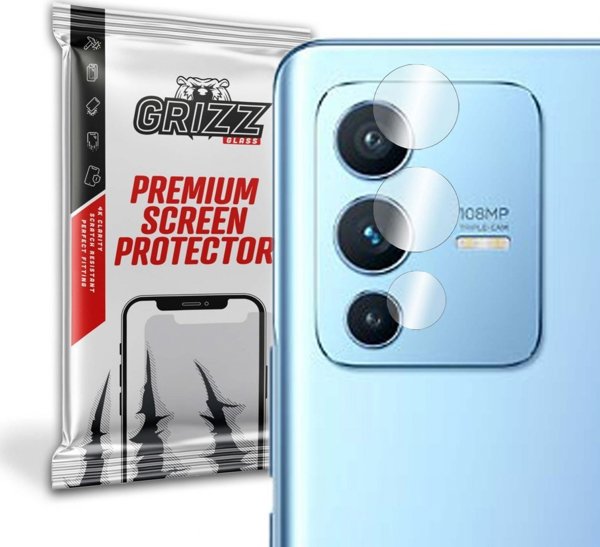 GrizzGlass Υβριδικό Γυαλί Κάμερας για Vivo S12 – 2 Τεμάχια, Ανθεκτικό, Εύκολη Τοποθέτηση