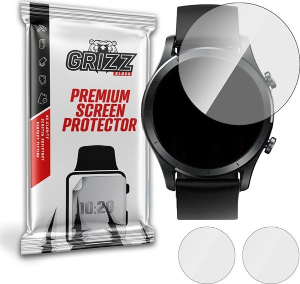 GrizzGlass Υβριδικό Γυαλί Προστασίας για Realme TechLife Watch R100, 2 Τεμάχια, Anti-Scratch & Oleophobic