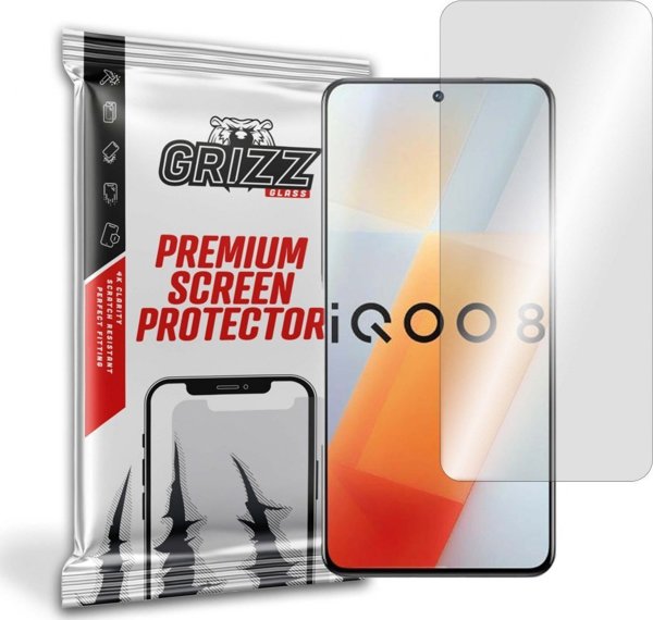 GrizzGlass Υβριδικό Γυαλί Προστασίας Οθόνης για Vivo iQOO 8 5G, Εύκολη Τοποθέτηση, Oleophobic Coating