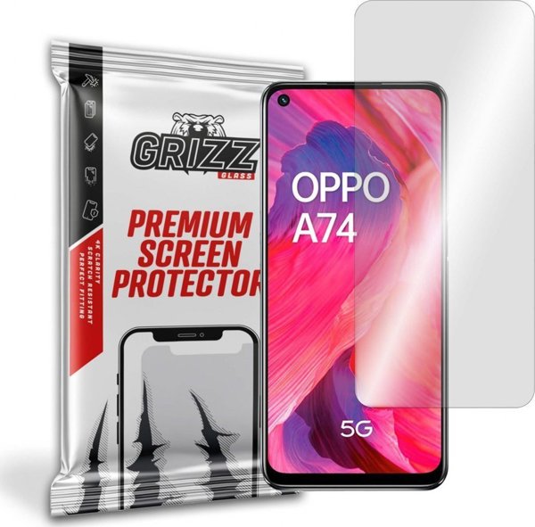 GrizzGlass Υβριδικό Γυαλί Προστασίας Οθόνης για Oppo A74 5G, Εύκολη Τοποθέτηση, Ανθεκτικό στις Γρατζουνιές, Διαφανές