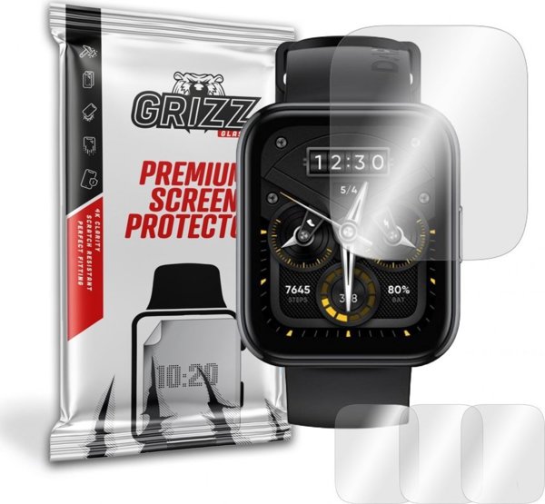 GrizzGlass Προστατευτική Μεμβράνη Υδρογέλης για Realme Watch 2 Pro, 3 Τεμάχια, Διαφανής
