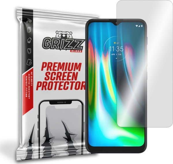 GrizzGlass Υβριδικό Γυαλί για Motorola Moto G9 Play, Εύκολη Τοποθέτηση, Ανθεκτικό στις Γρατζουνιές, Διαφανές