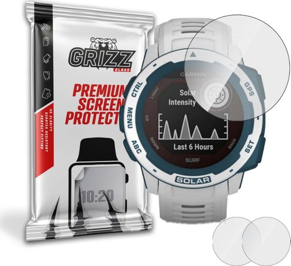 Υβριδικό Γυαλί Προστασίας GrizzGlass για Garmin Instinct Solar Surf Edition - 2 Τεμάχια
