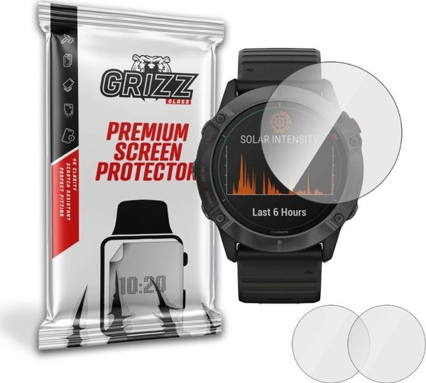 GrizzGlass Υβριδικό Γυαλί Προστασίας για Garmin Fenix 6x / 6x Pro - 2 Τεμάχια