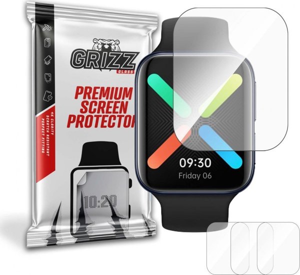 GrizzGlass Υδρογέλη για OPPO Watch 46mm - Προστατευτική Μεμβράνη Οθόνης, 3 Τεμάχια