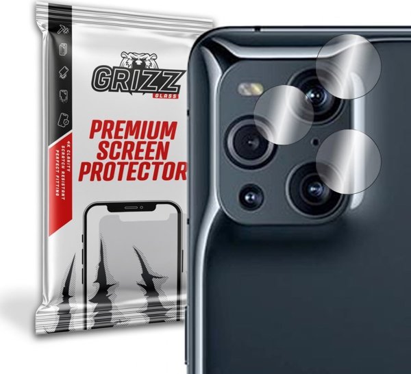 GrizzGlass Υβριδικό Γυαλί Κάμερας για Oppo Find X3 5G, Προστασία Φακού, 2 Τεμάχια