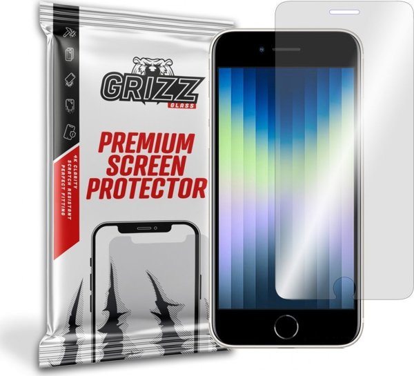 GrizzGlass Υβριδικό Γυαλί Προστασίας για Apple iPhone SE 2022, Ανθεκτικό, Εύκολη Τοποθέτηση, Διαφανές