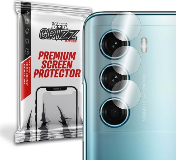 GrizzGlass Υβριδικό Προστατευτικό Κάμερας για Motorola Moto G200 5G, 2 Τεμάχια, Anti-Scratch