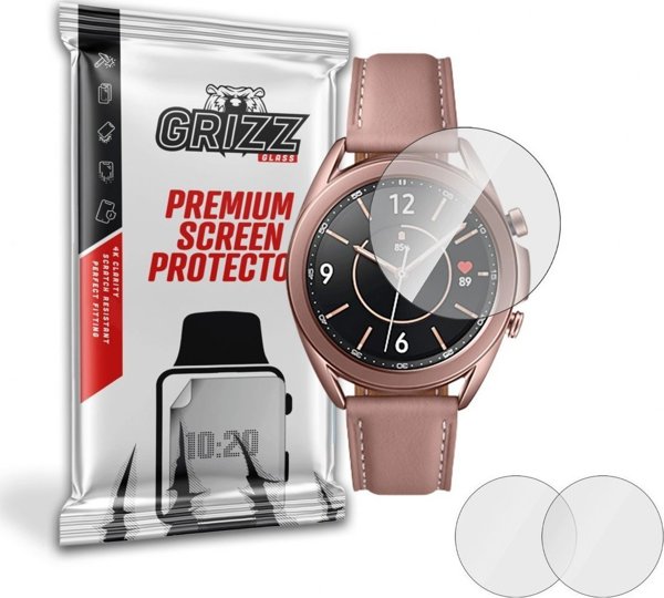 GrizzGlass Υβριδικό Γυαλί για Samsung Galaxy Watch 3 41mm, 2 Τεμάχια, Anti-Scratch & Oleophobic Coating
