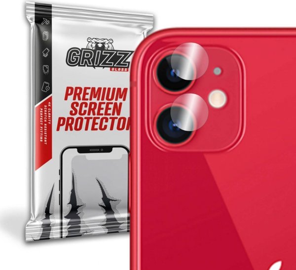 GrizzGlass Υβριδικό Προστατευτικό Κάμερας για Apple iPhone 11 - 2 Τεμάχια, Ανθεκτικό, Εύκολη Τοποθέτηση