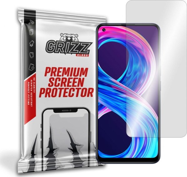 Υβριδικό Γυαλί GrizzGlass για Realme 8 4G, Αντιχαρακτικό Προστατευτικό Οθόνης, Easy Install
