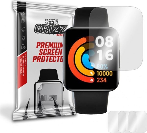 GrizzGlass Υδρογέλη για Xiaomi POCO Watch - Προστατευτική Μεμβράνη Οθόνης, 3 Τεμάχια