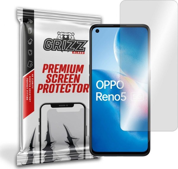GrizzGlass Υβριδικό Γυαλί για Oppo Reno 5 K 5G, Αντιχαρακτική Προστασία Οθόνης, Εύκολη Τοποθέτηση