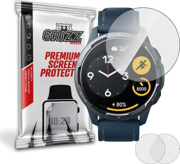 GrizzGlass Υβριδικό Γυαλί Προστασίας για Xiaomi Watch Color 2, 2 Τεμάχια, Anti-Scratch
