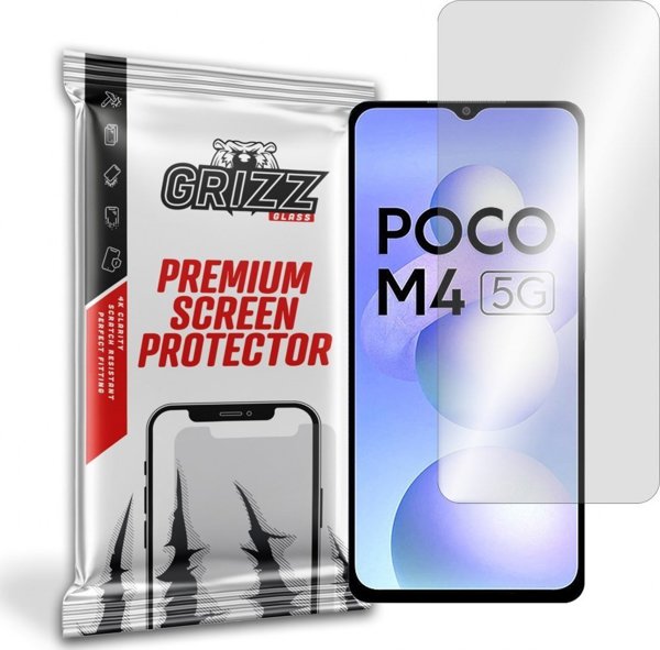 GrizzGlass Υβριδικό Γυαλί Προστασίας για Xiaomi POCO M4 5G, Εύκολη Τοποθέτηση, Ανθεκτικό στις Γρατζουνιές, Διαφανές