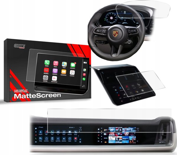 Matte GrizzGlass CarDisplay Protection Porsche Panamera 3 12,3" + 10,9“ 2024 [3in1]